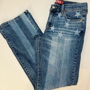 Lucky Brand Stars & Stripes Stretch Jeans ~ Dark & Light Wash ~ Size 8 - 29R